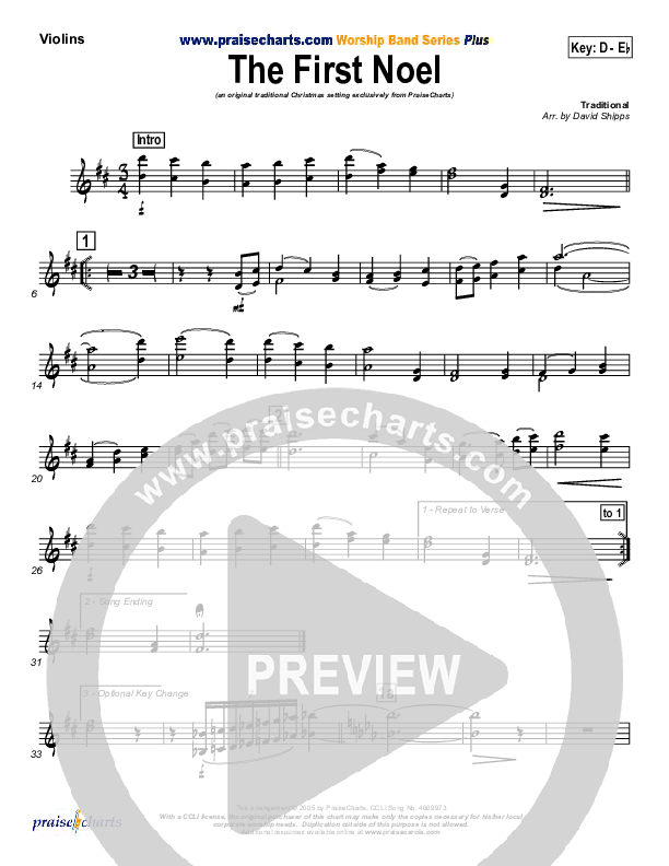 The First Noel Violins (PraiseCharts / Traditional Carol)