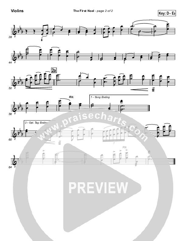 The First Noel Violins (PraiseCharts / Traditional Carol)