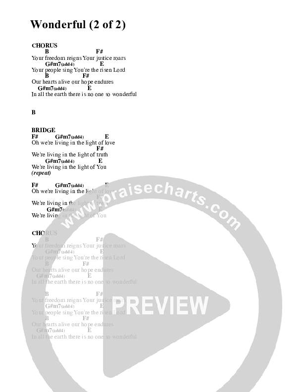 Wonderful Chord Chart (Desperation Band)