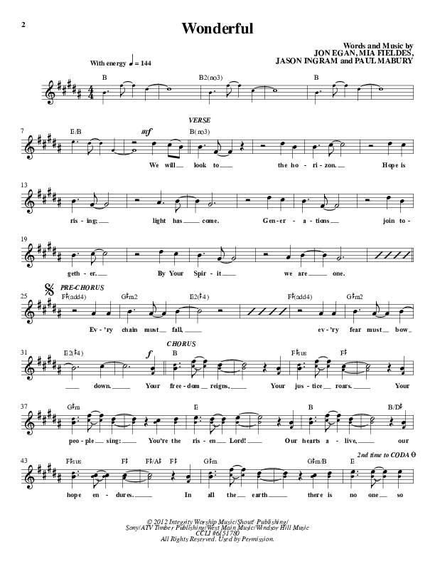 Wonderful Lead Sheet (Desperation Band)