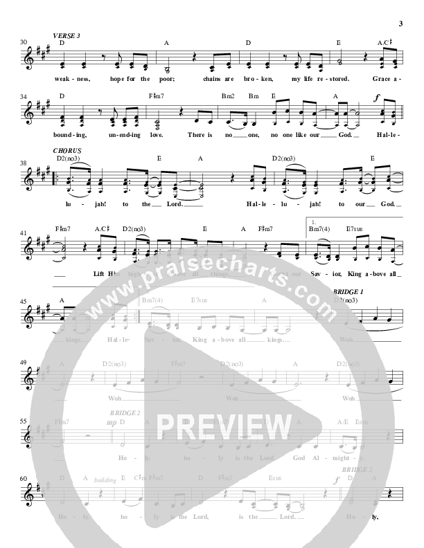 Hallelujah To The Lord Lead Sheet (Planetshakers)