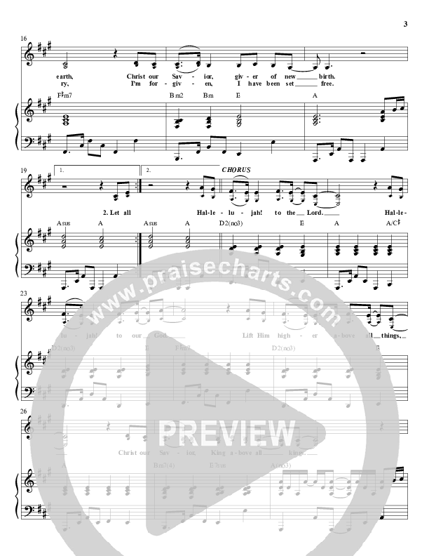 Hallelujah To The Lord Lead & Piano (Planetshakers)