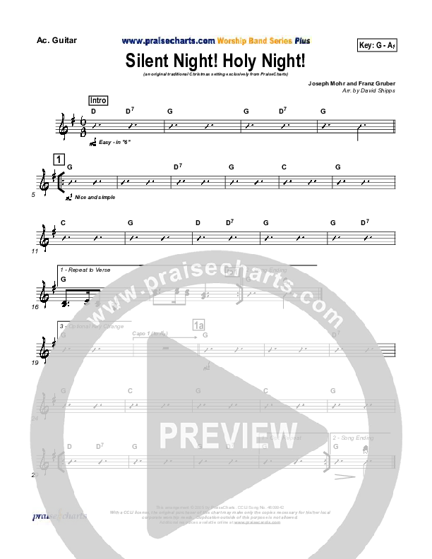 Silent Night Rhythm Chart (Traditional Carol / PraiseCharts)