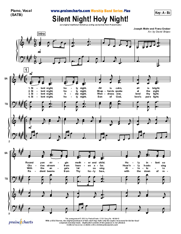 Silent Night Sheet Music PDF (Traditional Carol / PraiseCharts
