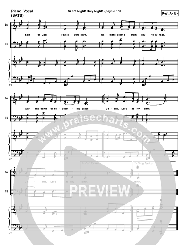 Silent Night Piano/Vocal & Lead (Traditional Carol / PraiseCharts)