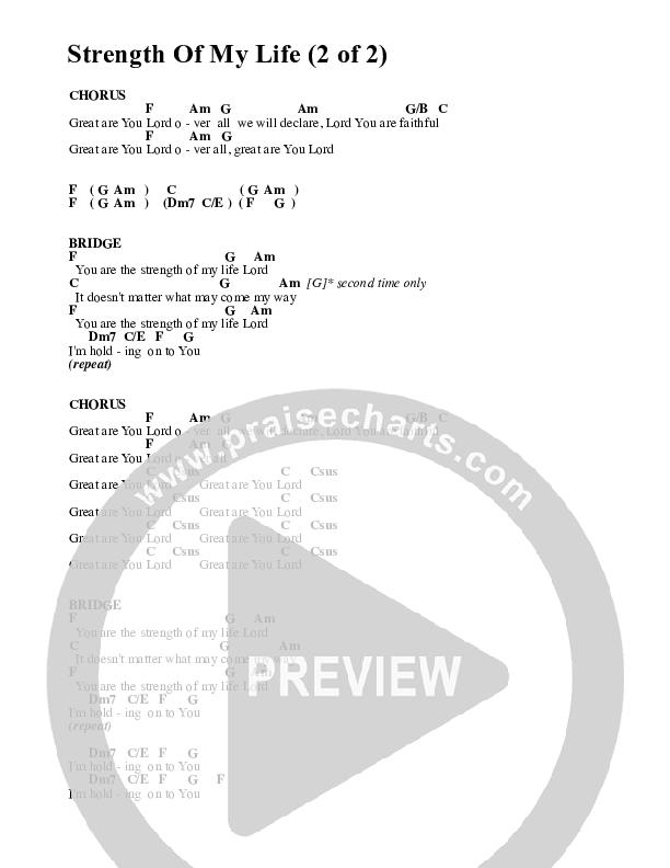 Strength Of My Life Chords & Lyrics (Planetshakers)