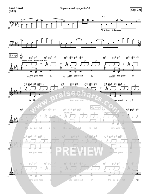 Supernatural Lead Sheet (Planetshakers)