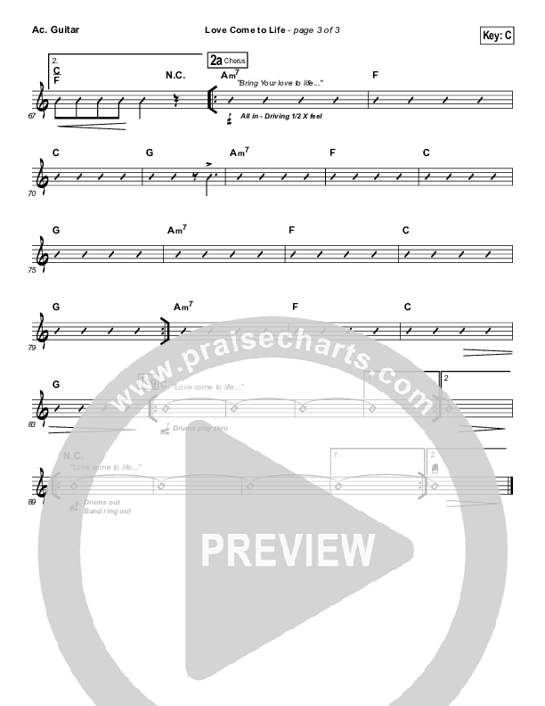 Love Come To Life Acoustic Guitar (Big Daddy Weave)