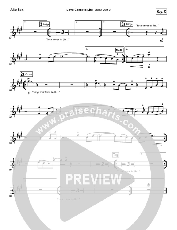 Love Come To Life Alto Sax (Big Daddy Weave)