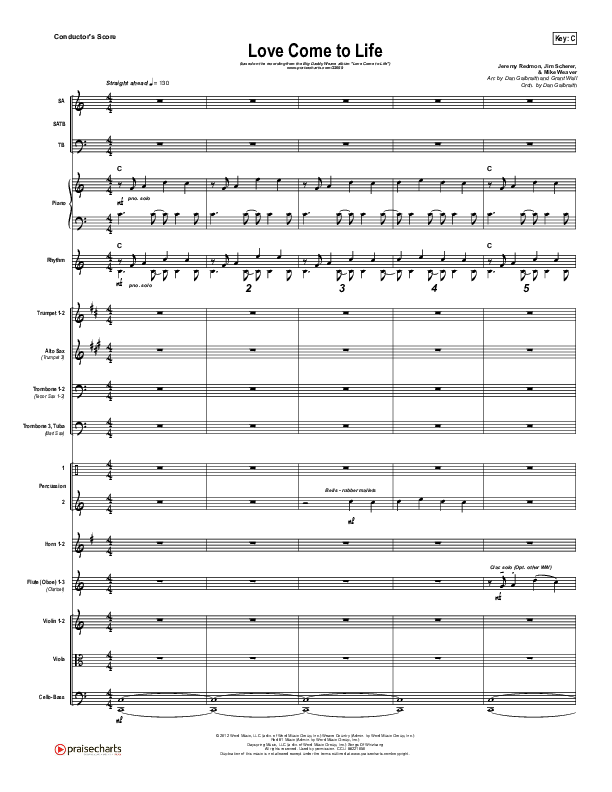 Love Come To Life Conductor's Score (Big Daddy Weave)