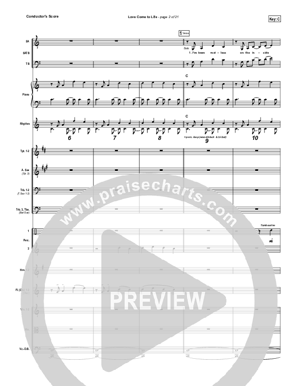 Love Come To Life Conductor's Score (Big Daddy Weave)