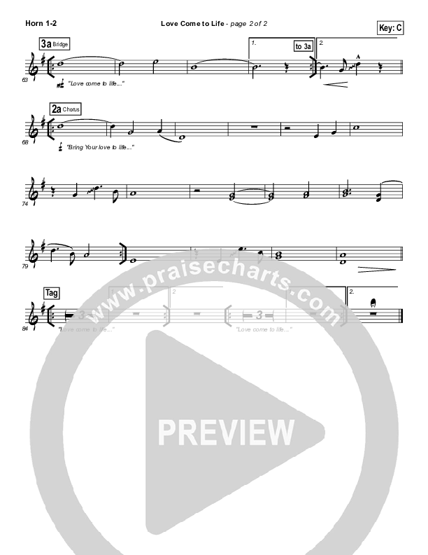 Love Come To Life French Horn 1/2 (Big Daddy Weave)