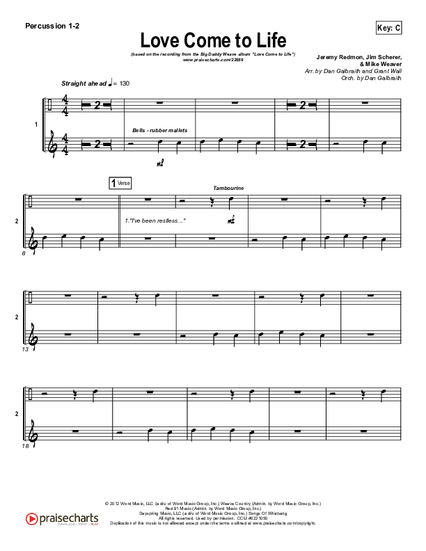 Love Come To Life Percussion (Big Daddy Weave)