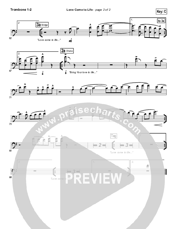 Love Come To Life Trombone 1/2 (Big Daddy Weave)