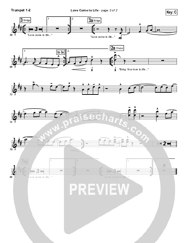 Love Come To Life Trumpet 1,2 (Big Daddy Weave)