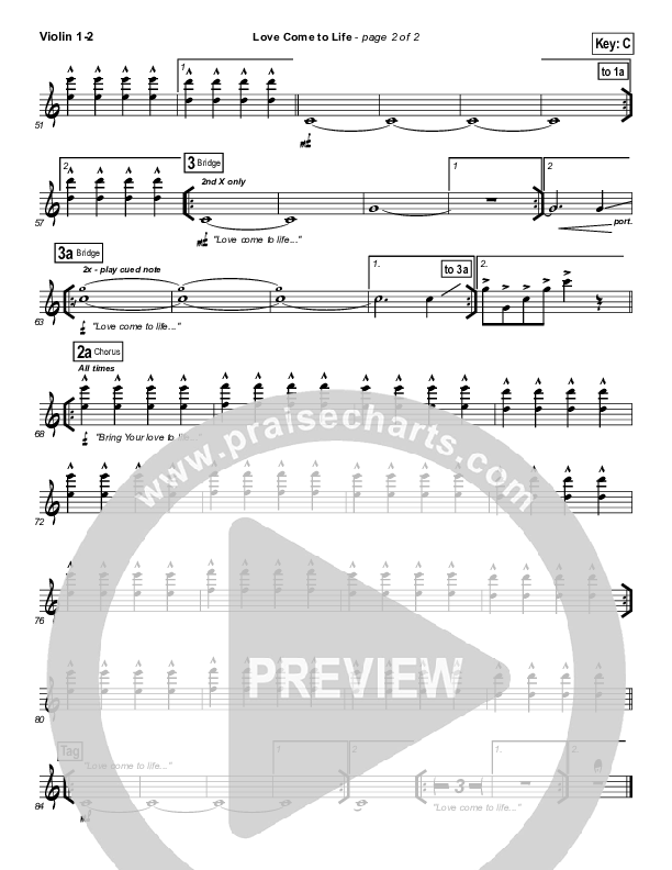 Love Come To Life Violin 1/2 (Big Daddy Weave)