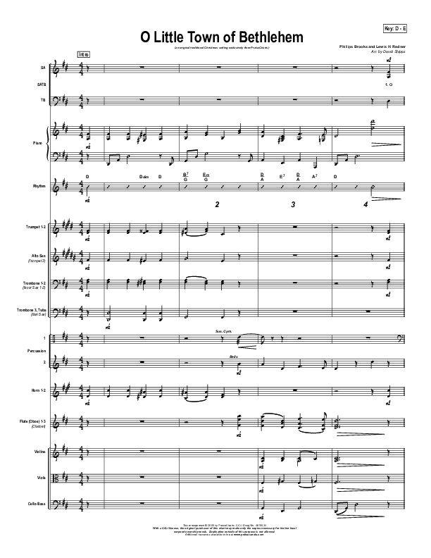 O Little Town Of Bethlehem Conductor's Score (Traditional Carol / PraiseCharts)