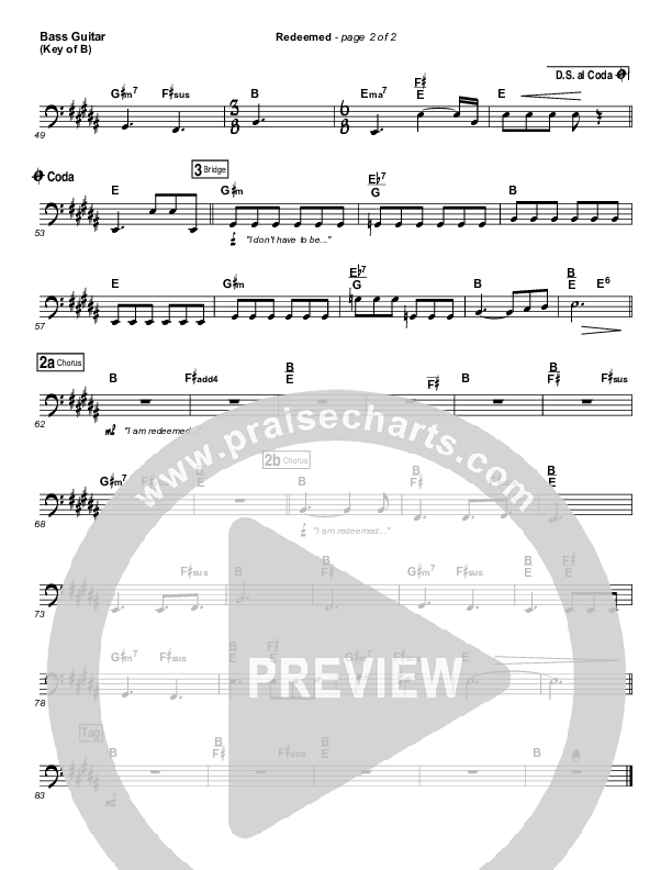 Redeemed Bass Guitar (Big Daddy Weave)