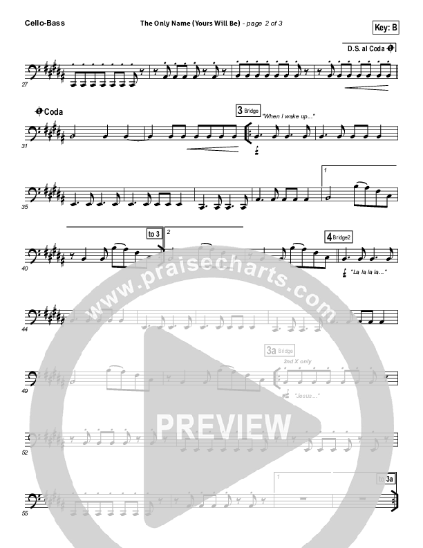 The Only Name (Yours Will Be) Cello/Bass (Big Daddy Weave)