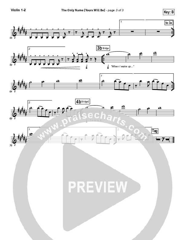 The Only Name (Yours Will Be) Violin 1/2 (Big Daddy Weave)