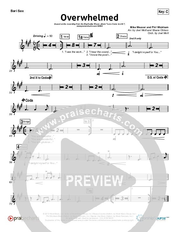 Overwhelmed Bari Sax (Big Daddy Weave)