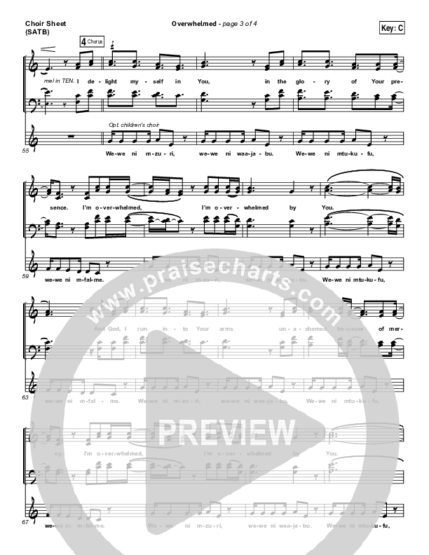 Overwhelmed Choir Sheet (SATB) (Big Daddy Weave)
