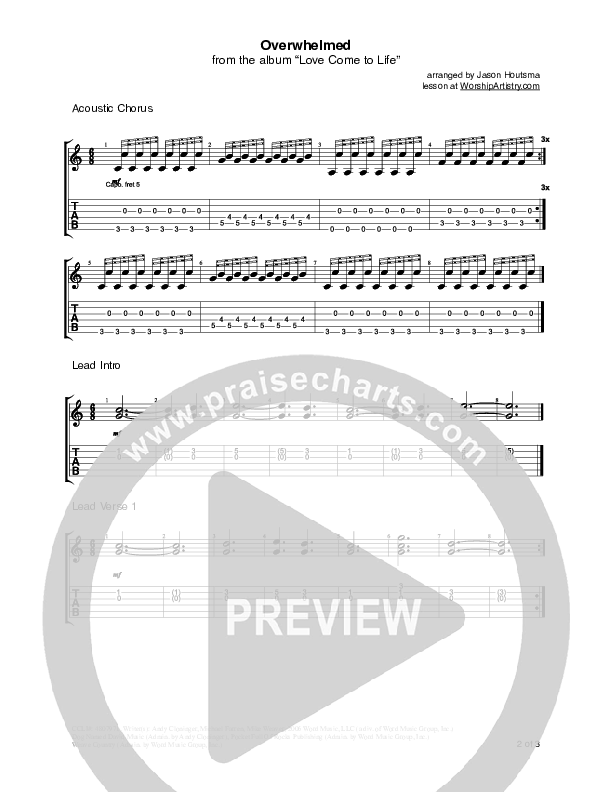 Overwhelmed Guitar Tab (Big Daddy Weave)