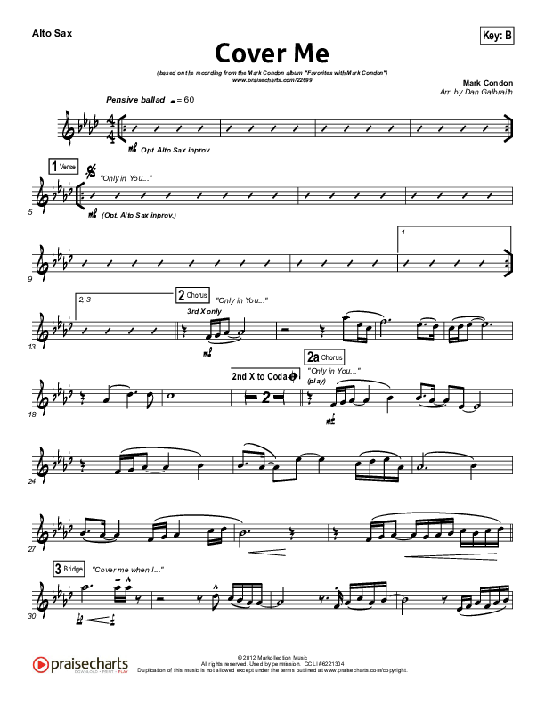 Cover Me Alto Sax (Mark Condon)