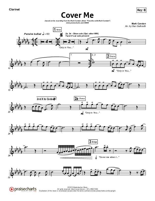 Cover Me Clarinet (Mark Condon)