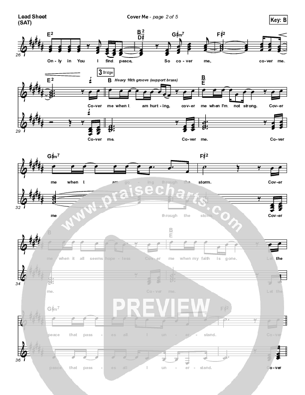 Cover Me Lead Sheet (SAT) (Mark Condon)