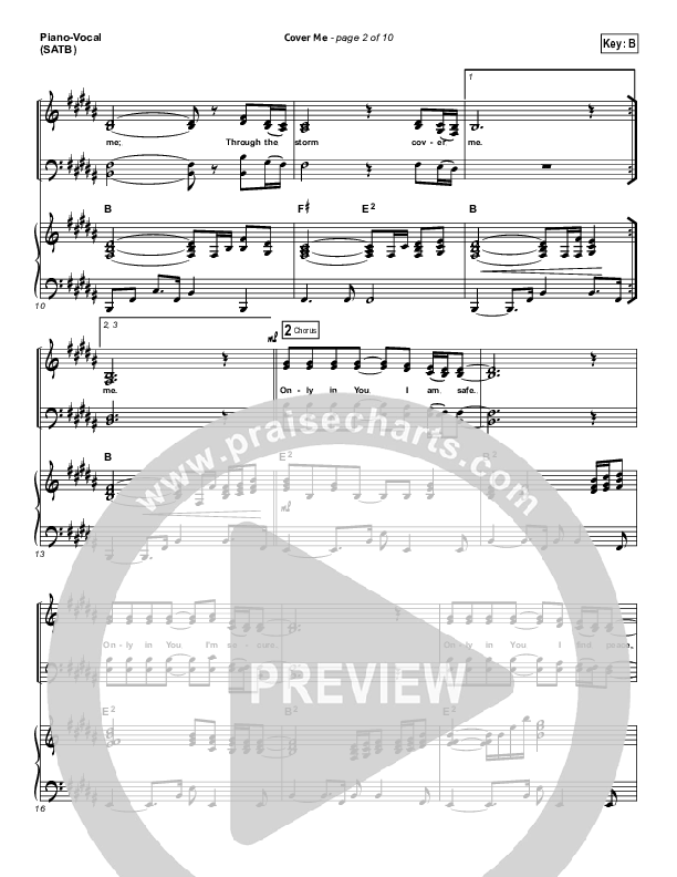 Cover Me Piano/Vocal (SATB) (Mark Condon)