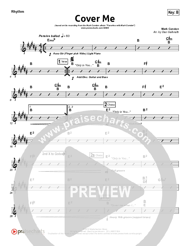 Cover Me Rhythm Chart (Mark Condon)