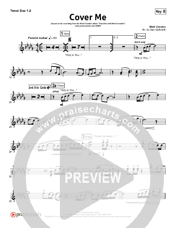 Cover Me Tenor Sax 1/2 (Mark Condon)