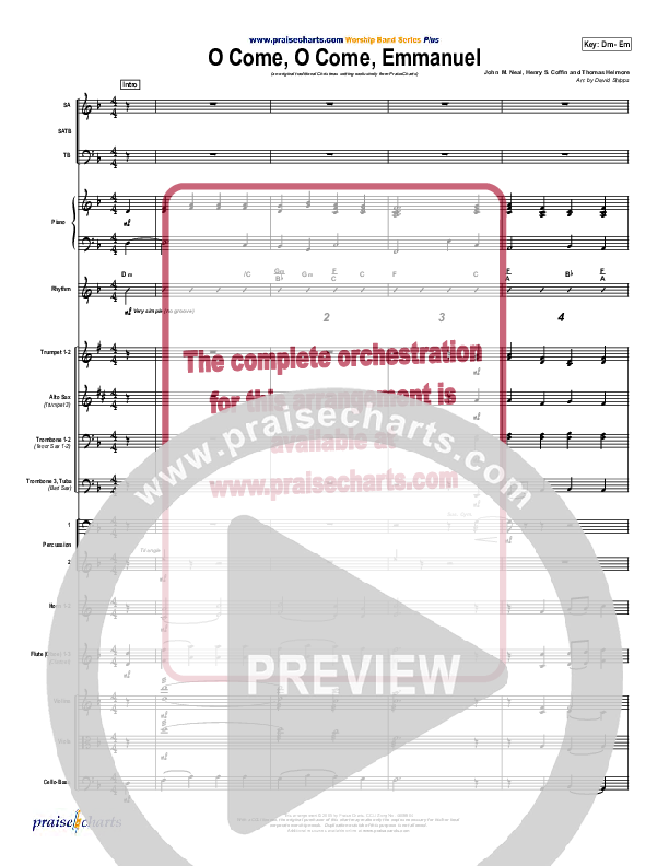 O Come O Come Emmanuel Conductor's Score (Traditional Carol / PraiseCharts)