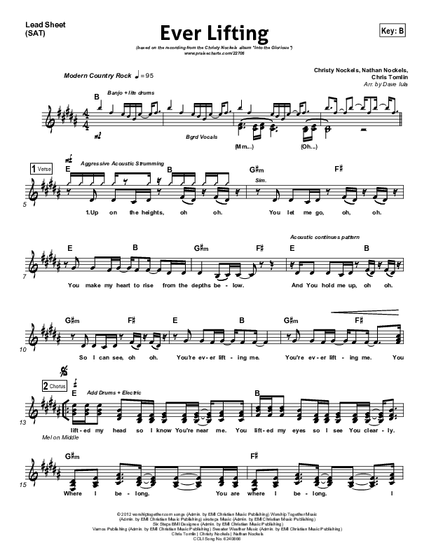 Ever Lifting Lead Sheet (Christy Nockels)