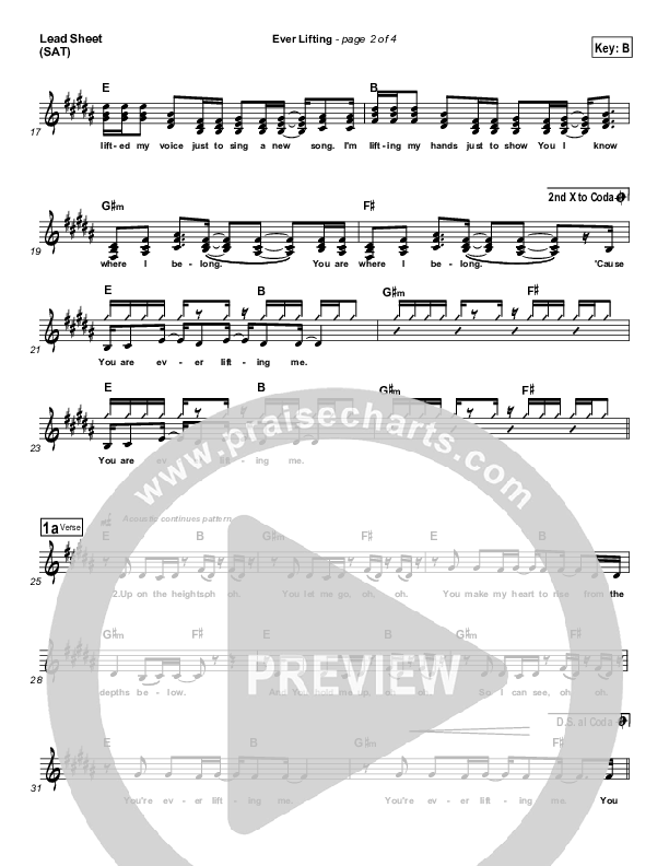 Ever Lifting Lead Sheet (Christy Nockels)