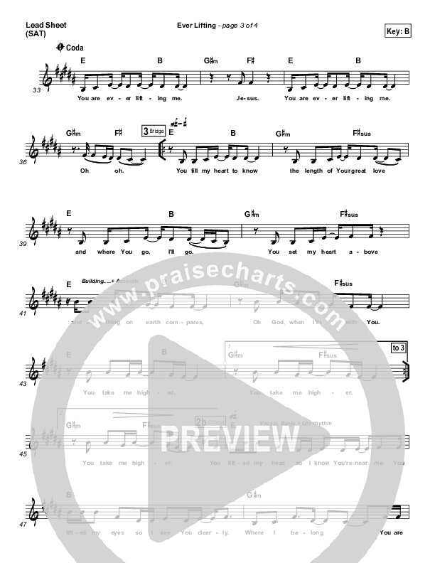 Ever Lifting Lead Sheet (Christy Nockels)