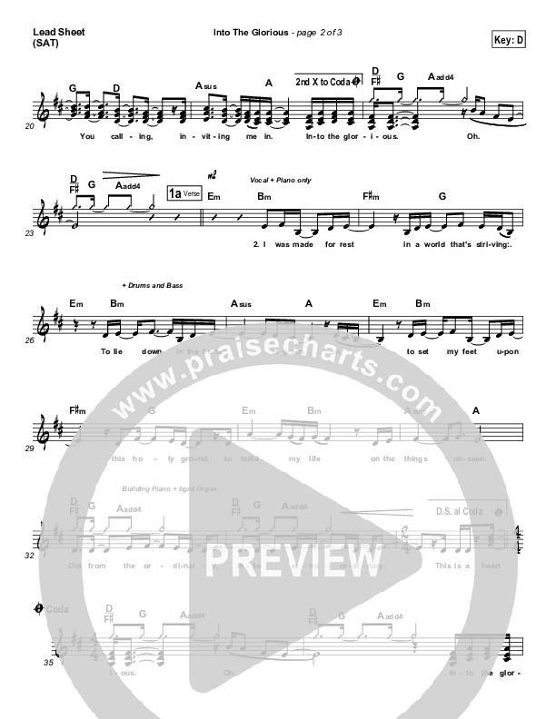 Into The Glorious Lead (SAT) (Christy Nockels)