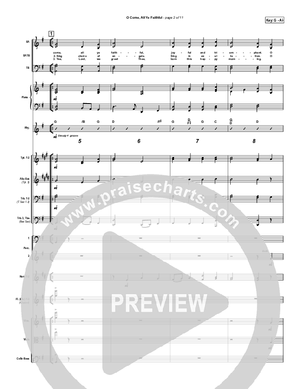 O Come All Ye Faithful Conductor's Score (Traditional Carol / PraiseCharts)