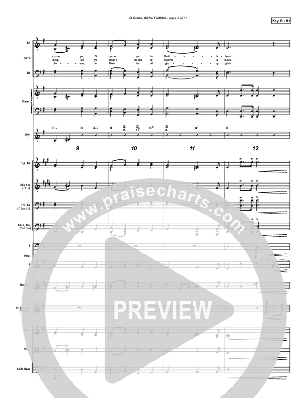 O Come All Ye Faithful Conductor's Score (Traditional Carol / PraiseCharts)