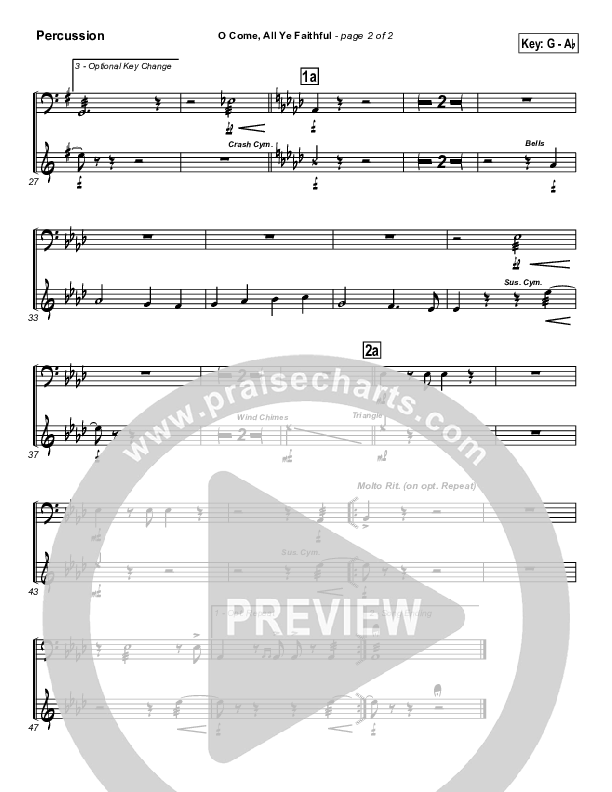 O Come All Ye Faithful Percussion (Traditional Carol / PraiseCharts)