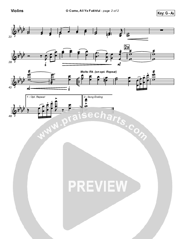 O Come All Ye Faithful Violins (Traditional Carol / PraiseCharts)