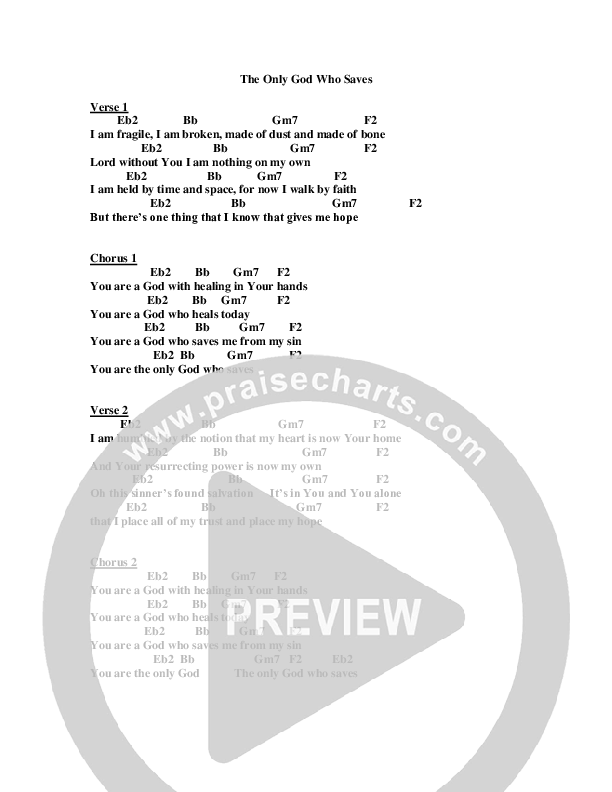 Only God Who Saves Chords & Lyrics (Jeremy Horn)