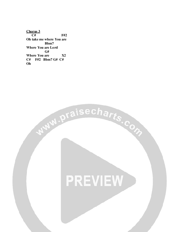 Where You Are Chords & Lyrics (Jeremy Horn)