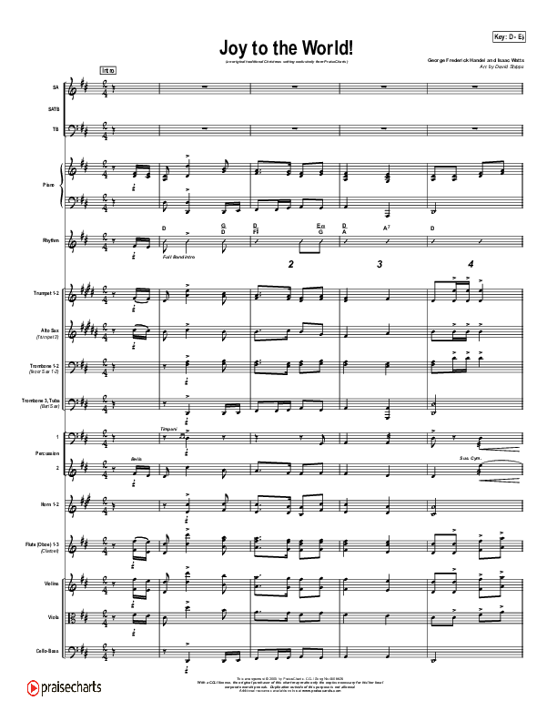 Joy To The World Conductor's Score (Traditional Carol / PraiseCharts)