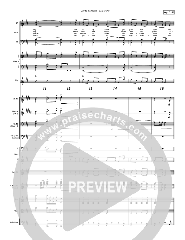 Joy To The World Conductor's Score (Traditional Carol / PraiseCharts)