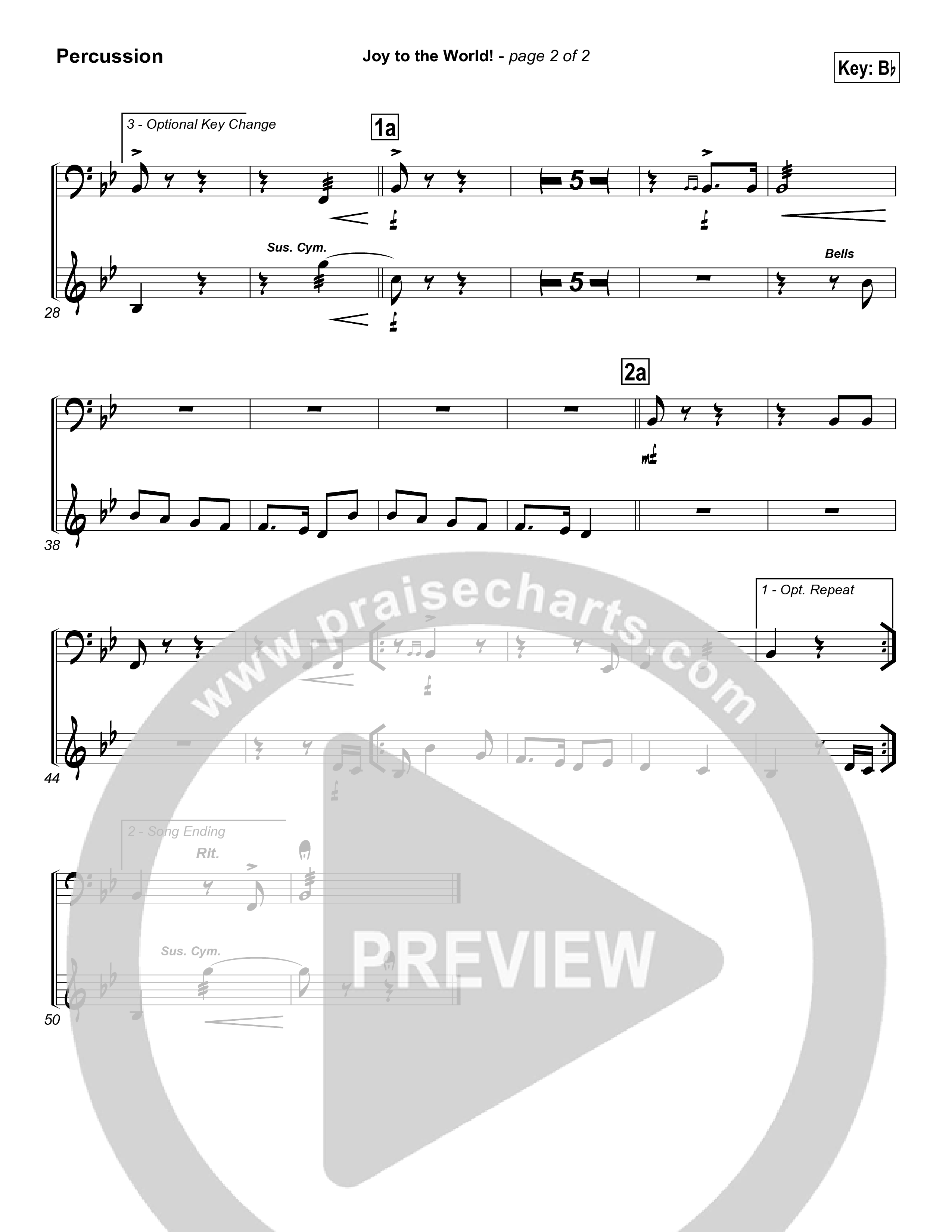 Joy To The World Percussion 1/2 (Traditional Carol / PraiseCharts)