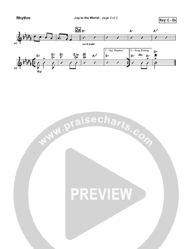Joy To The World Rhythm Chart (Traditional Carol / PraiseCharts)