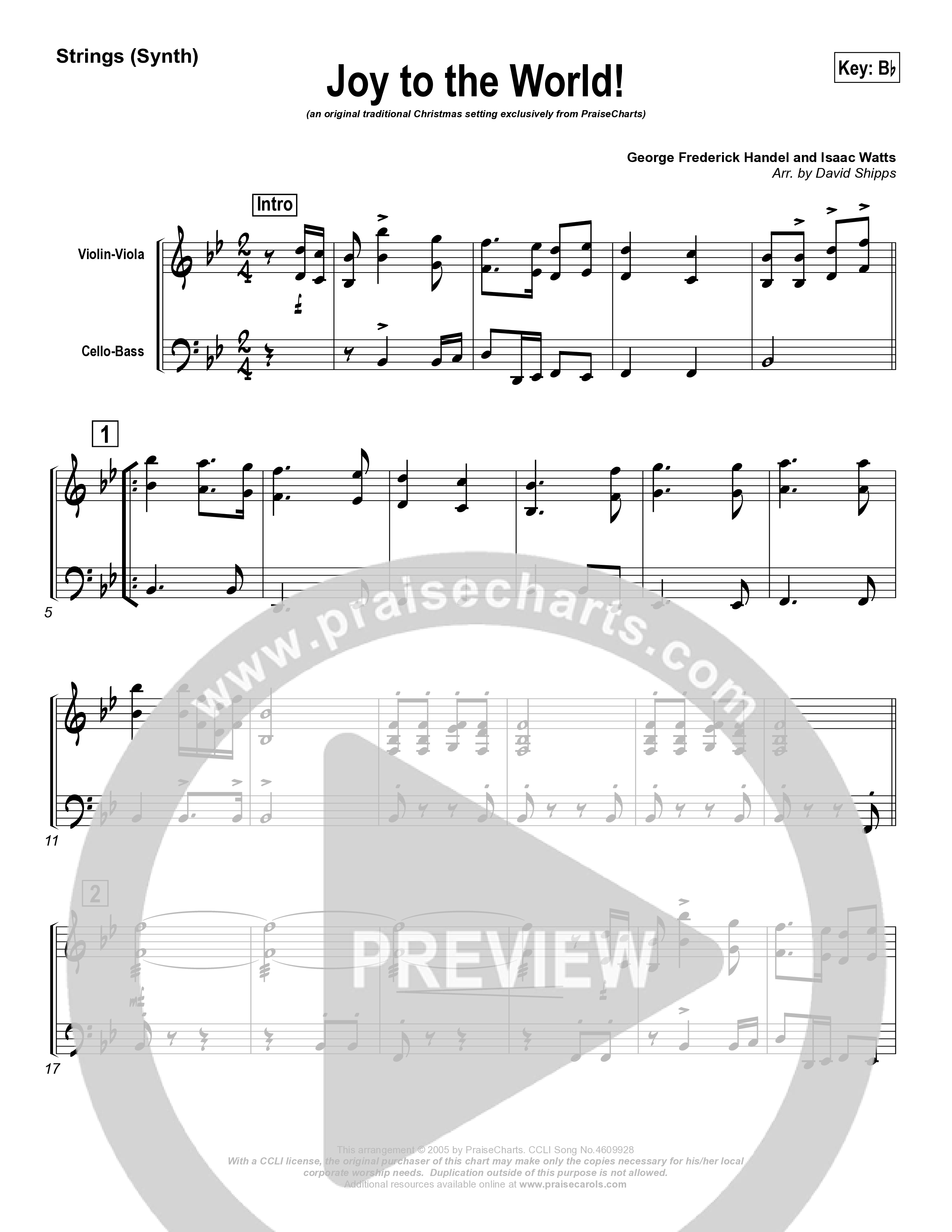 Joy To The World String Reduction (Traditional Carol / PraiseCharts)