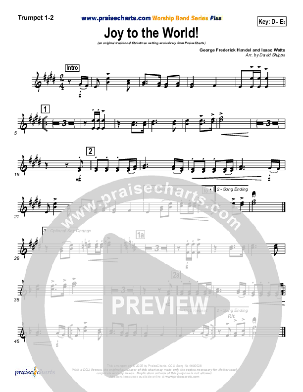 Joy To The World Trumpet 1,2 (Traditional Carol / PraiseCharts)